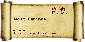 Heisz Darinka névjegykártya